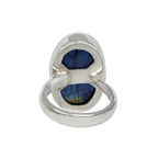 Oval Shaped Chunky Labradorite Sterling Silver Ring - Rings - British D'sire