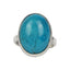Oval Shaped Chunky Persian Blue Turquoise Sterling Silver Ring - Rings - British D'sire