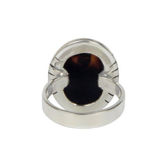 Oval Shaped Very Beautiful Black Spinel Sterling Silver Ring - Rings - British D'sire