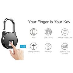 P22+ Waterproof Fingerprint Padlock with Cellphone APP Control & Low Battery Alarm - Fingerprint Padlock - British D'sire
