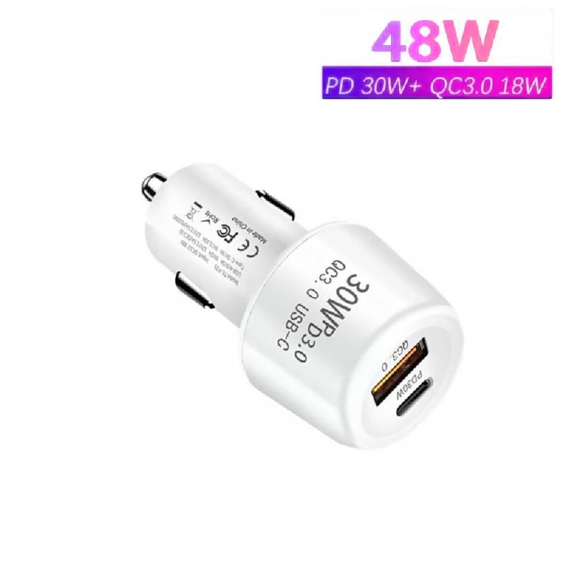 P29 48W PD30W + QC3.0 18W USB Dual Port Car Charger(White) Secondary image