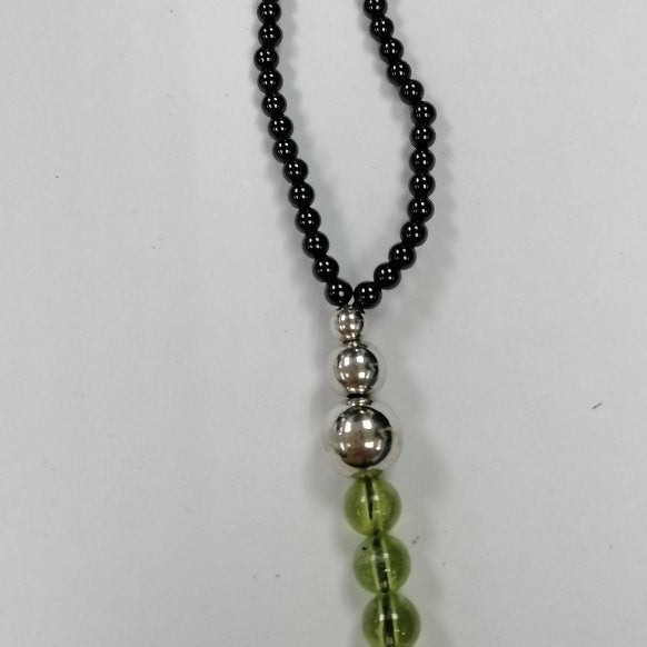 Pearlz Gallery 5" Slider Chain Black Onyx & Peridot Necklace - Necklaces & Pendants - British D'sire