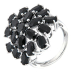 Pearlz Gallery 925 Rhodium Black Spinel Oval Ladies Ring - Rings - British D'sire