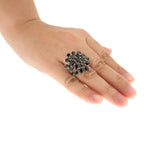 Pearlz Gallery 925 Rhodium Black Spinel Oval Ladies Ring - Rings - British D'sire