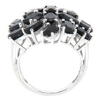 Pearlz Gallery 925 Rhodium Black Spinel Oval Ladies Ring - Rings - British D'sire