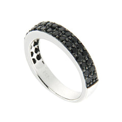 Pearlz Gallery 925 Rhodium Black Spinel Round Perfect Ladies Ring - Rings - British D'sire