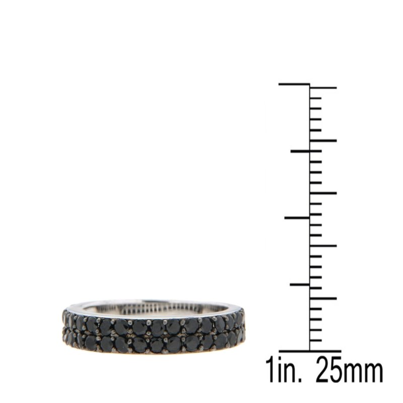 Pearlz Gallery 925 Rhodium Black Spinel Round Perfect Ladies Ring - Rings - British D'sire