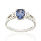 Pearlz Gallery 925 Rhodium Oval 6X8 & 1.4MM Ring - Jewelry Rings - British D'sire