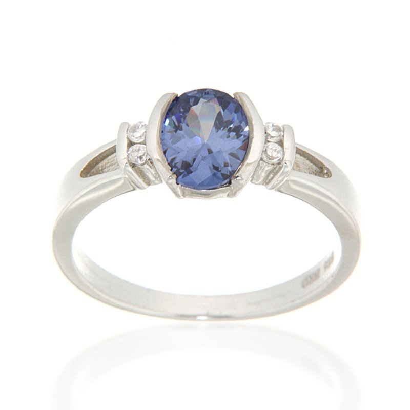 Pearlz Gallery 925 Rhodium Oval 6X8 & 1.4MM Ring - Jewelry Rings - British D'sire