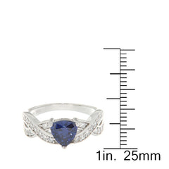 Pearlz Gallery 925 Rhodium Tanzanite CZ Ladies Round 7mm & 1.4mm Ring - Jewelry Rings - British D'sire