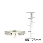 Pearlz Gallery 925 Rhodium White fwp & White topaz Round Ring - Rings - British D'sire