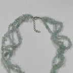 Pearlz Gallery 925 Sterling Silver Aquamarine 3 Row Twisted Necklace - Necklaces & Pendants - British D'sire
