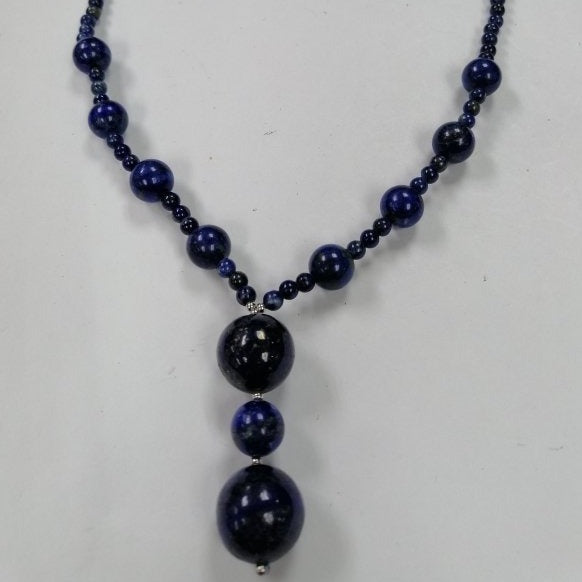 Pearlz Gallery 925 Sterling Silver Dyed Lapis Lazuli Necklace with Charm - Necklaces & Pendants - British D'sire