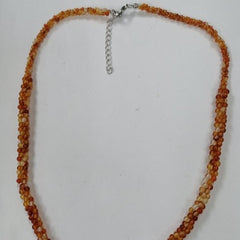 Pearlz Gallery 925 Sterling Silver Ladies Carnelian Twisted Round Bead Necklace - Necklaces & Pendants - British D'sire