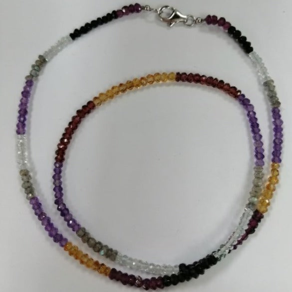 Pearlz Gallery 925 Sterling Silver Multi Colour Beads Necklace - Necklaces & Pendants - British D'sire