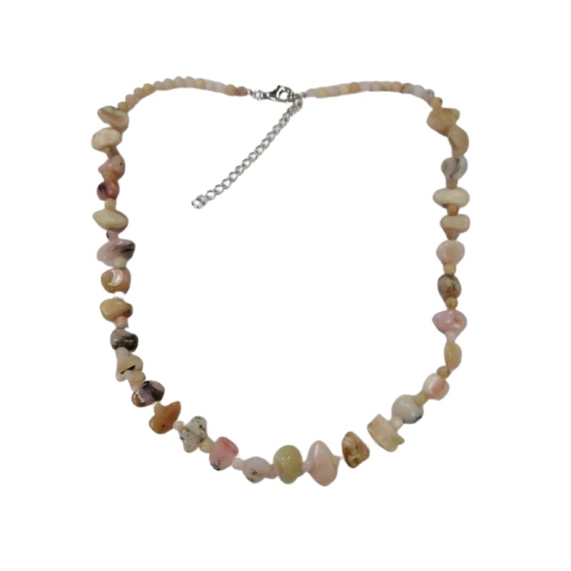 Pearlz Gallery 925 Sterling Silver Round Bead Pink Opal Necklace - Necklaces & Pendants - British D'sire