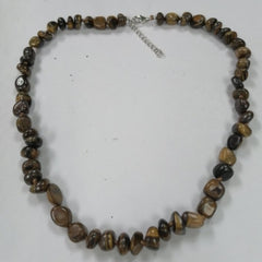 Pearlz Gallery 925 Sterling Silver Yellow Tiger Eye Knotted Necklace - Necklaces & Pendants - British D'sire
