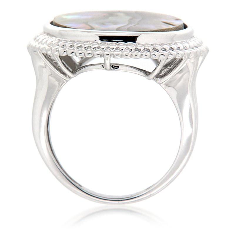 Pearlz Gallery Abalone Shell Circle High Polish Bezel Ring - Jewelry Rings - British D'sire