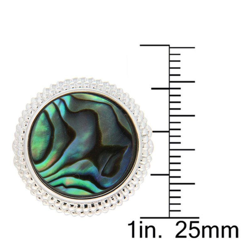 Pearlz Gallery Abalone Shell Circle High Polish Bezel Ring - Jewelry Rings - British D'sire
