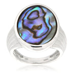 Pearlz Gallery Abalone Shell Oval 6.40 Grams Ring - Jewelry Rings - British D'sire