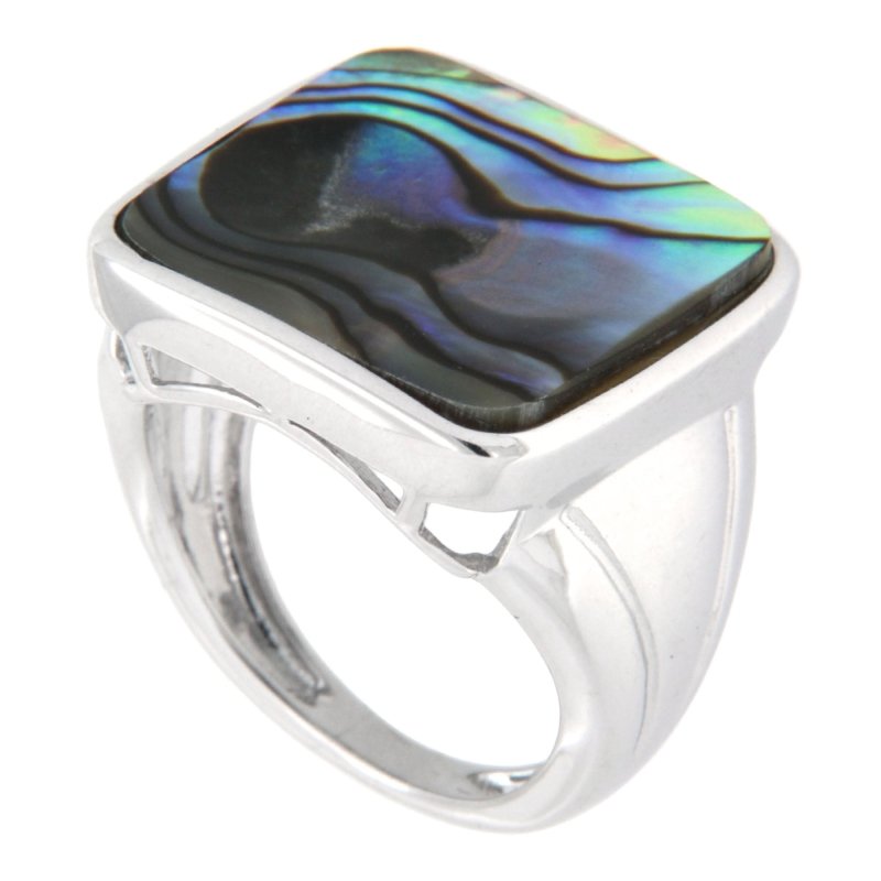 Pearlz Gallery Abalone Shell Square 4.9 Grams High Polish Ring - Jewelry Rings - British D'sire