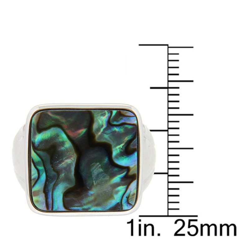 Pearlz Gallery Abalone Shell Square 4.9 Grams High Polish Ring - Jewelry Rings - British D'sire