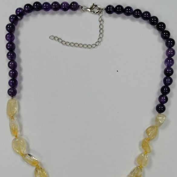 Pearlz Gallery Amethyst & Citrine Knotted Necklace - Necklaces & Pendants - British D'sire