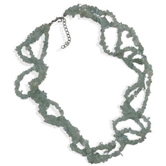 Pearlz Gallery Aquamarine Sterling Silver 3 Row Twisted Necklace - Necklaces & Pendants - British D'sire