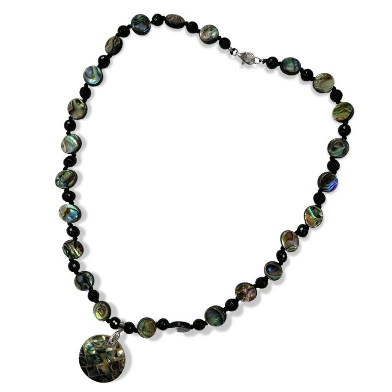 Pearlz Gallery Black Agate Pendant Hook Knotted Necklace - Necklaces & Pendants - British D'sire