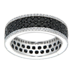 Pearlz Gallery Black and White Cubic Zirconia Eternity Band Round Ring - Rings - British D'sire