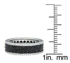 Pearlz Gallery Black and White Cubic Zirconia Eternity Band Round Ring - Rings - British D'sire