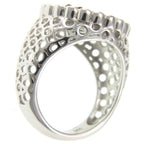 Pearlz Gallery Black Flat Drusy Agate Sterling Silver Round Rhodium Ring - Rings - British D'sire