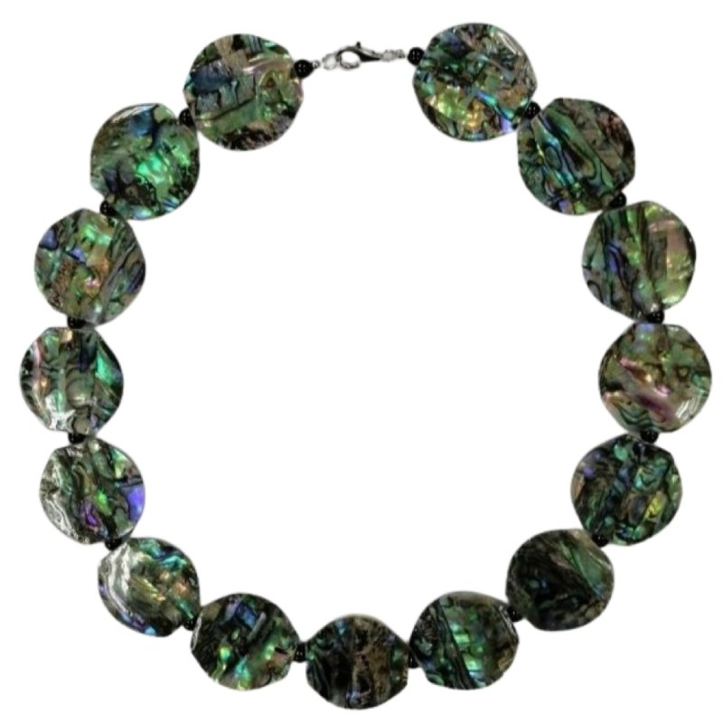 Pearlz Gallery Black Onyx & Abalone Coin Necklace - Necklaces & Pendants - British D'sire Main image