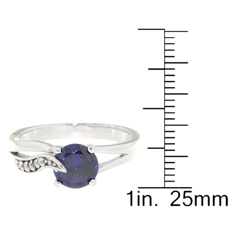 Pearlz Gallery Blue and White Cubic Zirconia Fashion Sterling Silver Ring - Rings - British D'sire