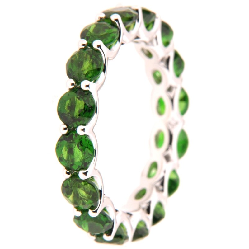 Pearlz Gallery Chrome Diopside Eternity Sterling Silver Band - Rings - British D'sire