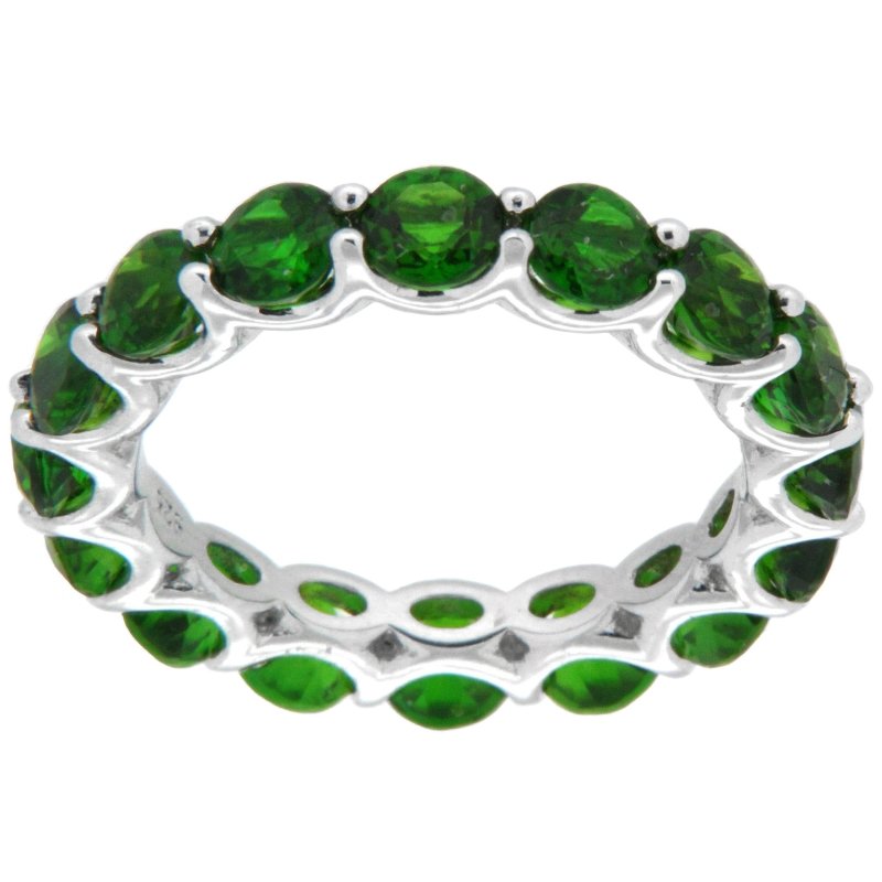 Pearlz Gallery Chrome Diopside Eternity Sterling Silver Band - Rings - British D'sire