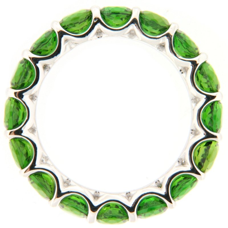 Pearlz Gallery Chrome Diopside Eternity Sterling Silver Band - Rings - British D'sire