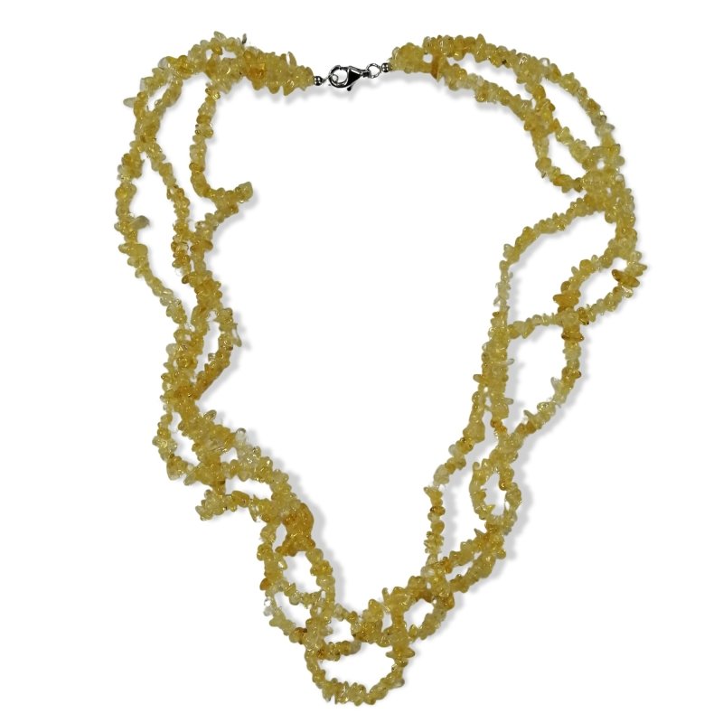 Pearlz Gallery Citrine Chips 3 Row Twisted Necklace - Necklaces & Pendants - British D'sire Main image