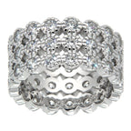 Pearlz Gallery Cubic Zirconia Triple Eternity Sterling Silver Band - Rings - British D'sire