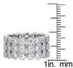 Pearlz Gallery Cubic Zirconia Triple Eternity Sterling Silver Band - Rings - British D'sire