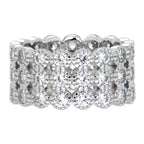 Pearlz Gallery Cubic Zirconia Triple Eternity Sterling Silver Band - Rings - British D'sire