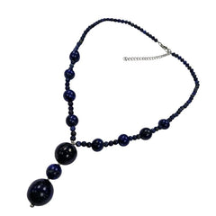 Pearlz Gallery Dyed Lapis Lazuli Sterling Silver Necklace With Charm - Necklaces & Pendants - British D'sire