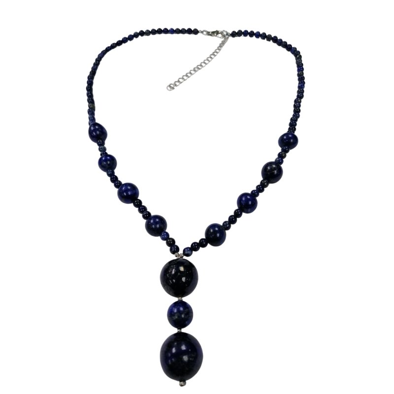 Pearlz Gallery Dyed Lapis Lazuli Sterling Silver Necklace With Charm - Necklaces & Pendants - British D'sire