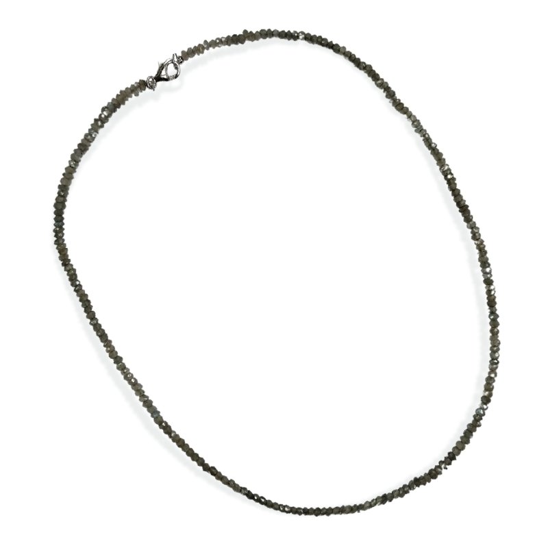 Pearlz Gallery Rhodolite Beaded Necklace for Women – 18" Natural Faceted Rondelle Gemstone Jewelry in 925 Sterling Silver, Elegant Blood-Red Hue & Hypoallergenic Design Secondary image