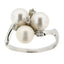 Pearlz Gallery Freshwater Pearl And White Topaz Cluster 2 mm Wide Ring - Jewelry Rings - British D'sire