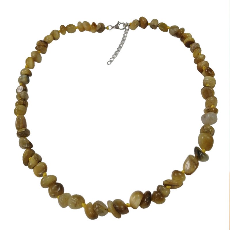 Pearlz Gallery Golden Tiger Eye Sterling Silver Knotted Necklace - Necklaces & Pendants - British D'sire Main image
