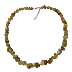 Pearlz Gallery Golden Tiger Eye Sterling Silver Knotted Necklace - Necklaces & Pendants - British D'sire