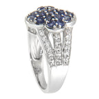 Pearlz Gallery Iolite and White Topaz Quatrefoil High Polish Ring - Rings - British D'sire