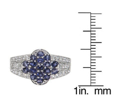 Pearlz Gallery Iolite and White Topaz Quatrefoil High Polish Ring - Rings - British D'sire