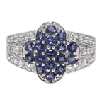 Pearlz Gallery Iolite and White Topaz Quatrefoil High Polish Ring - Rings - British D'sire